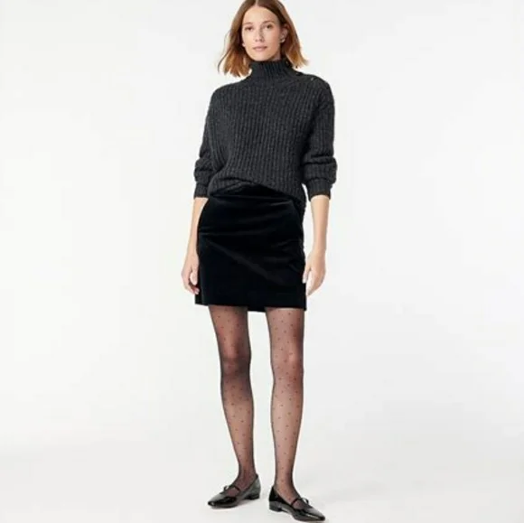 J. Crew Skirts J Crew Black Velvet Skirt Poshmark